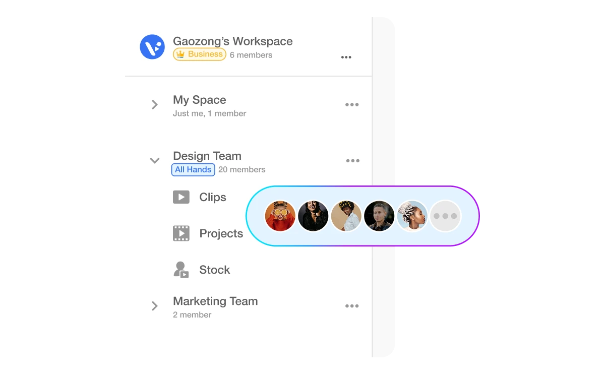 Collaborate on Visla webpage to video projects in a shared workspace with comments and uploads.